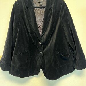 Lane Bryant Classic Black Velvet Blazer